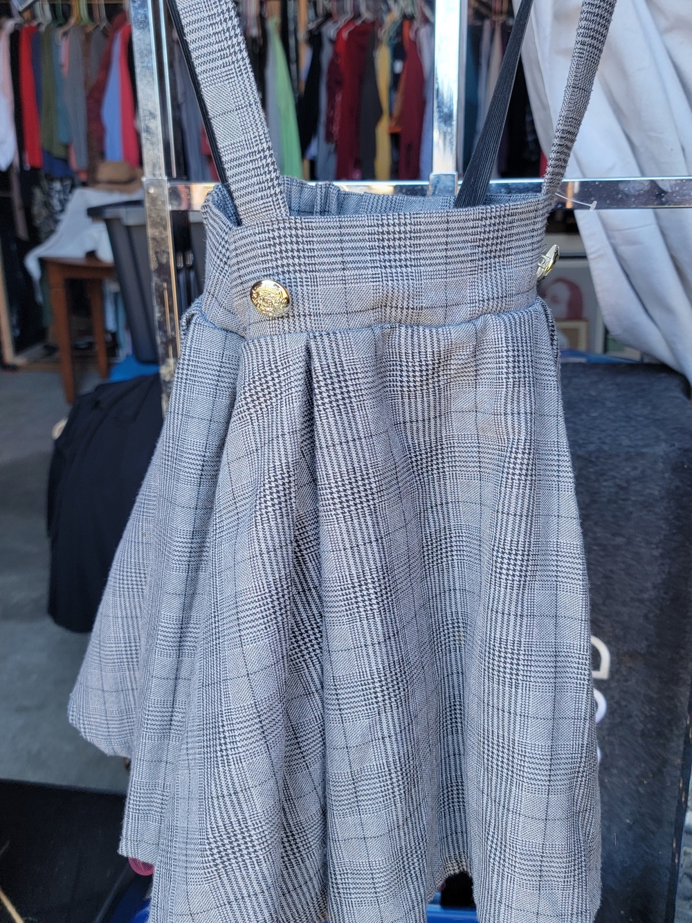 Halloween Harry Potter Suspender Skirt with Gold Buttons Costume Or Any Day Xlc